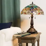 Tiffany Lamp Table Lamp Multi-Blue Dragonfly Shade with Metal Base