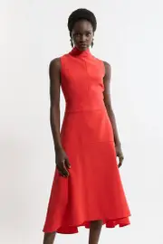 Petite Compact Stretch Essential High Low Midi Dress
