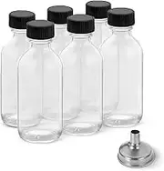 DIDITIME 6 Pack 2 oz Juice Bottles with Lids & Stainless Steel Funnels, Wellness Ginger Shots Bottles, Mini Travel Bottles, 60ml Small Jars with Lids for Potion, Ginger Shots, Oils, Juice