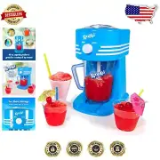 Compact Blue Ice Shaver with Stainless Steel Blades for Slushes & Margaritas
