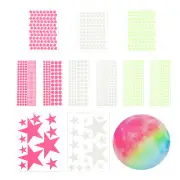 Glow in the Dark Stickers, Dots and Stars Wall Decals, 280mm Colorful Moon