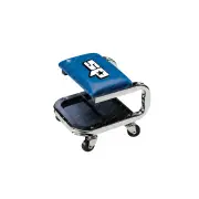 SP Tools Workshop Seat - Heavy Duty Chrome Polished Frame Ball Bearing Castors
