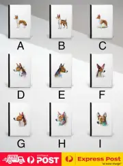 PASSPORT ITINERARY ORGANIZER|BASENJI DOG PUPPY WATERCOLOR ART #1