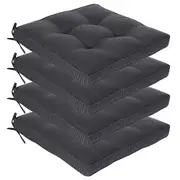 Cabana Outdoor Seat Pad Cushion - Black Grey (Set of 4)