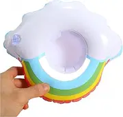 Swimming Floaty Mini and Portable Inflatable Pool Float Rainbow Cup Holder Thickened PVC Swimming Ring Shooting Props Ergonomic
