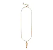 Anni Lu Something Fishy Fish Pendant Necklace in 18K Gold Plated, 17.3-19.7