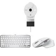 Logitech MX Work Bundle with Keys MINI Keyboard, 3S Mouse and BRIO 300 Webcam (White)