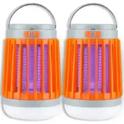 Mosquito Zapper Solar Powered Bug Outdoor Buzz Blast Pro Cordless Rechargeable High UV Light 3in1 Fly Gnats Moths 2 Pcs Pest Control Garden Camping