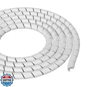 D-Line 8.2ft White Cord Wrap, Spiral Cable Sleeve, Expands 0.39-1.5in Diamete