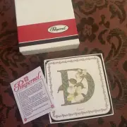 NEW Pimpernel Box of 6 Deluxe Coasters "D" Alphabet Floral Dogwood England