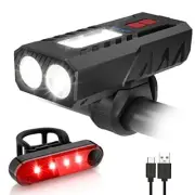 Rechargeable Luz LED Recargable Para Bicicleta Luz de Faro Frontal más Luz Tras
