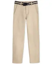 Nautica Big Kid Boys Flat Front Belted Twill School Uniform Pants-8