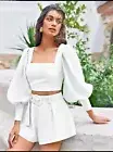 MYJ Women Wholesale Summer Balloon Sleeve Shorts Sets 2S, 2M, 2L 6 PCS Series