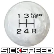 WHITE PEARL FING FAST SHIFT KNOB 5 SPEED SHORT THROW SHIFTER LEVER 12X1.25 S03 (for: Ford)
