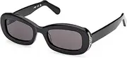 [GCDS] GD0027 01A Shiny Black 53/21/145 Unisex Sunglasses, 01a Shiny Black, 53/21/145