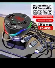 12-24V Car Charger Bluetooth 5.0 FM Transmitter MP3 Modulator Car Adapter