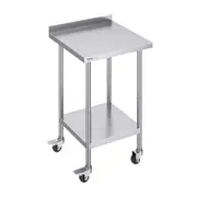 24 x 24 x 40 Inch Stainless Steel Work Table, Commercial Food Prep Worktable with Casters, Heavy Duty Prep Worktable, Metal Work Table with Adjustable Height for Restaurant, Home and