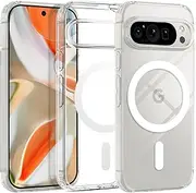 [T Tersely] Magnetic Case for Google Pixel 9 Pro XL 2024, Compatible with MagSafe, Scratch-Resistant Back, Anti-Scratch Clear Back Magnetic Phone Cover