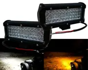 6" Dual Color White Amber LED Light Flash Strobe Fog Light Offroad