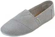 [Easy Steps] EasySteps Women's Canvas Slip-On Shoes with Padded Insole, 308l Silver, 10 US