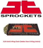 JT Front Rear Sprocket Kit 13T 43T and 520 Gold X1R X-Ring Chain Mojave 250
