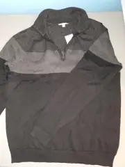 Calvin Klein Men's Black Combo Lifestyle Quarter Zip | Pull Over | Size Large |