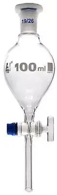 Eisco Labs 125ml Separatory Funnel, Squibb, Glass Stopcock - Borosilicate Glass