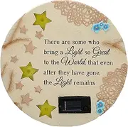 Pavilion Gift Company - Light Remains - Stars - 10" Solar Powered Garden Stone Bereavement Loss of Loved One in Memory Funeral Solstice