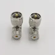 UHF male plug SO239 to UHF female PL259 Right Angle RF Coax Adapter Connector