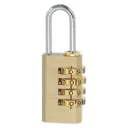 Brass Combination Lock 2.3", 4 Digit Resettable Combination Padlock Gold