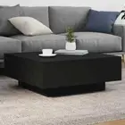 Coffee Table with LED Lights Black 80x80x31 cm vidaXL