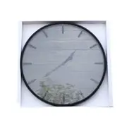Minimalist Round Analog Brown Frame Wall Clock Home Office 45 cm