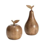 2x Willow & Silk Handmade 15cm/10cm Asst Apple & Pear Ornament/Table/Shelf/Decor