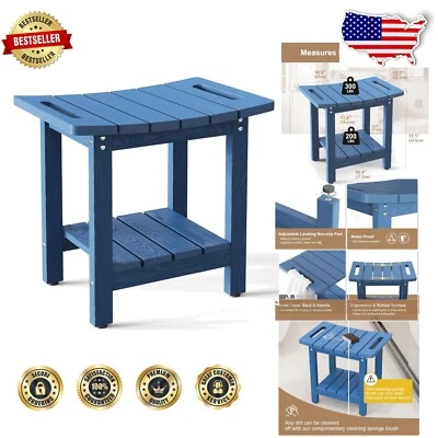 Durable Navy Blue Shower Stool: Adjustable, Waterproof & Space-Efficient Storage