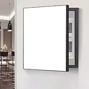 Eter Box Decorative Painting Hidden, Cabinet 12"/ 14"/ 16"/ 18"/ 20"/ 24" Circuit Breaker Panel Covers, Black/White/Gray Electrical Panel Cover Cabinet(White,45 x 55cm (17 3/4" x 21 5/8"))