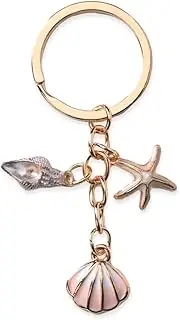 [Guqqeuc] Beach Themed Gifts for Women Men Shell Starfish Keychains for Boys Girls Beach Keyrings for Bag Keychain Charm Christmas Birthday Gifts for Friend Family