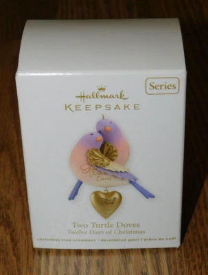 New Hallmark Keepsake Ornament Two Turtle Doves, 12 Days Christmas, 2012, Box