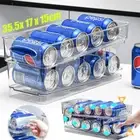 2 Tiers Can Dispenser Drink Beer Beverage Storage Rack Fridge Holder Shelf