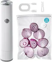 THECHRY Portable Handheld Vacuum Sealer, Automatic, Black, ABS Material, 7x1.5x7 Inches, 0.522 kg, 4.44 WH, 3.7V, Battery Powered, Ideal for Food Preservation, Sous Vide, Camping, Travel
