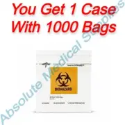 *1,000-Bags* Medline Biohazard Zip Lock Style 8" x 8" Document Pouch DYND30271