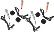 Yardwe Metal Material Mini Microphones 4 Pack Handheld Microphone Set Singing Recording for Cellphone Laptop Sound