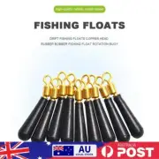 Block Rotation Drift Fishing Floats Bobber Copper Rubber Fish Float Pesca