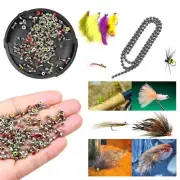 Ribbed DIY Fly Tying Beads Brass Fly Tying Material Dumbbell Eyes Hook Eyes