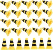 TOYANDONA Educational Mini Traffic Scene 30pcs Roadblock Toys Mini Signs Barricades Traffic Cones Boys and Girls Playset for
