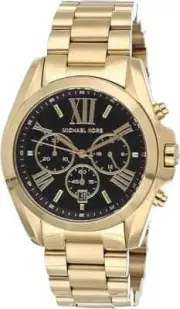 Michael Kors MK5739 Womens Bradshaw Chronograph Watch Black Dial Stainless Steel