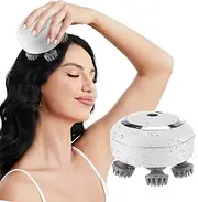 Electric Scalp Massager,Waterproof Head Massager,Portable Handheld Head Massager,with 3 Modes,Detachable Silicone Massage Head Cat Massager,for Hair Growth and Stress Relax