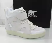 Sorel Out N About Sport Wedge Booties Lace Up Sneakers White / Sea Salt Size 7