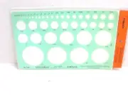NEW! TIMELY CENTERING CIRCLE DRAFTING TEMPLATE, 1/32" to 1-3/4", T-88