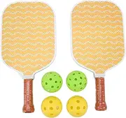Paddles Carbon Fiber PP Lightweight Comfortable Grip Bright Colors Outdoor Beach Sports Set 2 Rackets 4 Balls