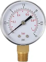 Daseeme 50mm 0~15psi 0~1bar Pool Filter Water Pressure Dial Hydraulic Pressure Gauge Meter Manometer 1/4" NPT Thread